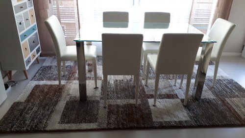 Trabajo hogaralfombra - decoracion de dos alfombras en mesa de comedor